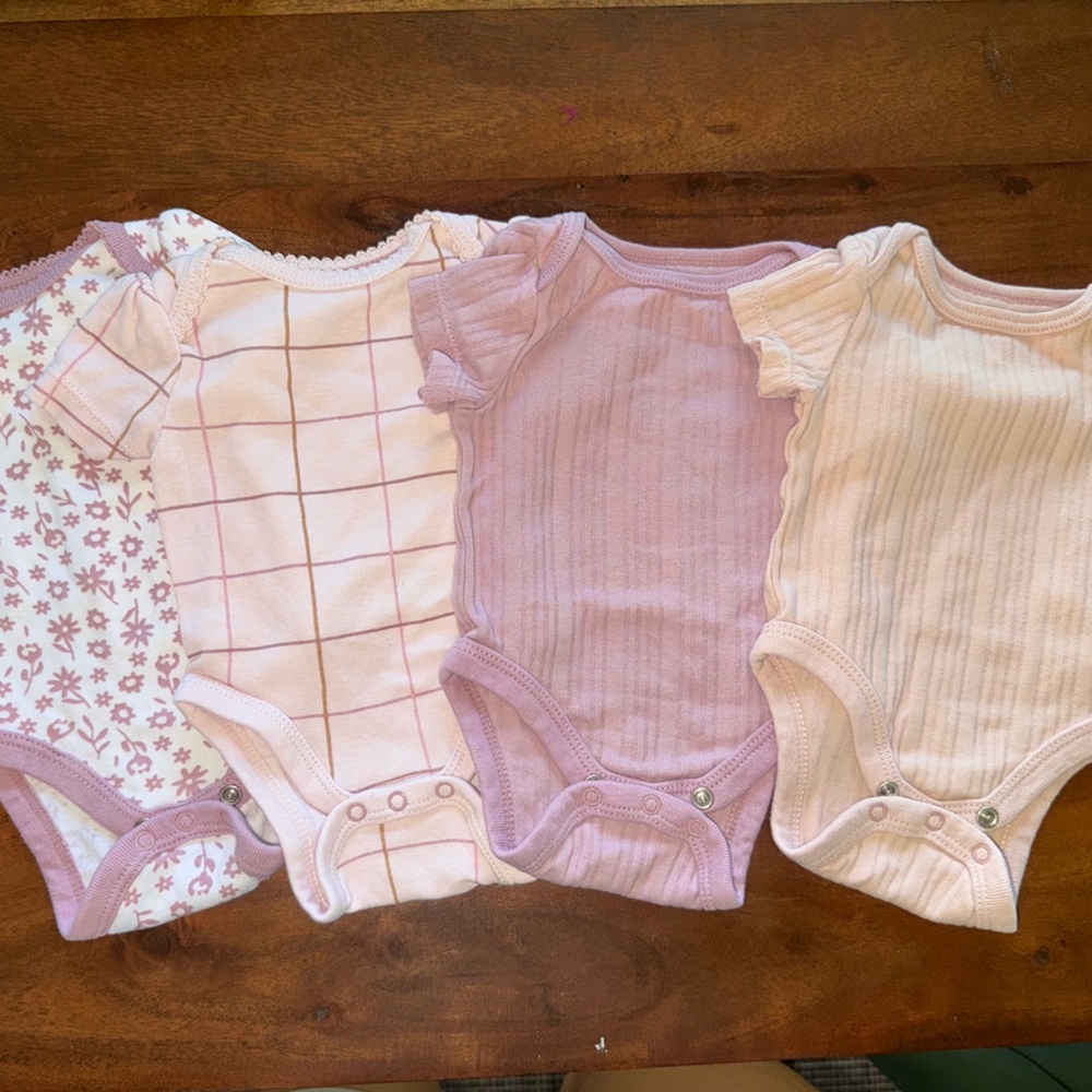 Cloud Island Pink and Purple Bodysuit Set